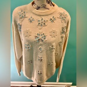 ALFRED DUNNER snow ❄️ flake sweater
